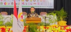 <p>Bupati Inhil Drs HM Wardan MP memberikan kata sambutan sekaligus membuka acara musyawarah olahraga kabupaten (Musorkab) Kini Inhil 2021</p><br />
